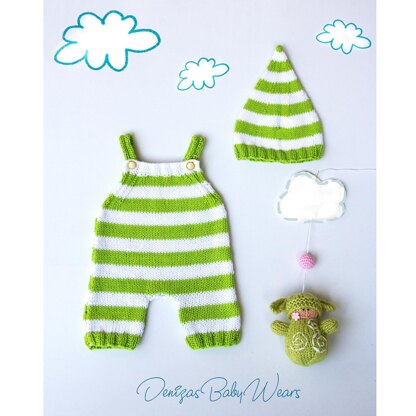 Striped romper and pixie hat