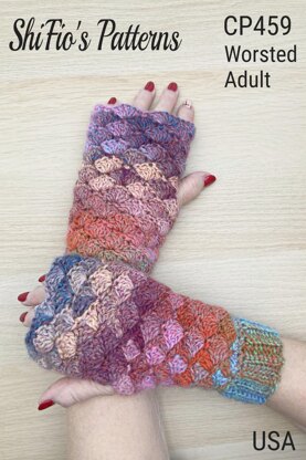 Ladies Fingerless Gloves Crochet Pattern # 459