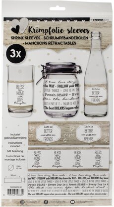 Studio Light Shrink Sleeves 15"X4.25" 3/Pkg - Home, 3 Designs/1 Each
