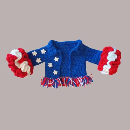 Baby Ruffled Patriotic Outfit 3 Month Crochet Pattern