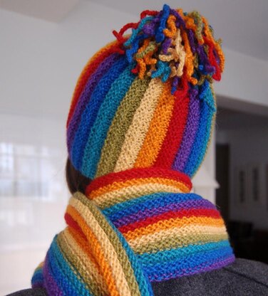 Rainbow Hat and Scarf to Knit