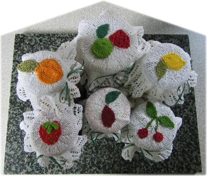 Knitted jam jar covers