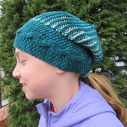 Reversible Brioche Slouchy Hat