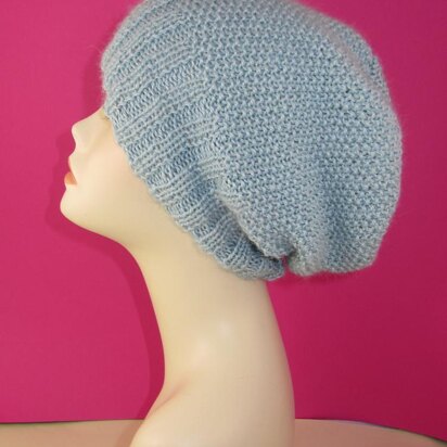 2 x 2 Rib Cuff Moss (Seed) Stitch Slouch Hat