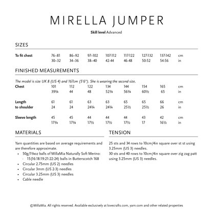 Mirella Jumper - Knitting Pattern for Women in MillaMia Naturally Soft Merino