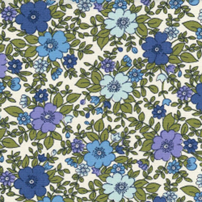 Oddies Textiles Cotton Poplin Printed – CP0223 – Floral Blue