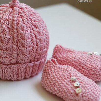 Cable Beanie and Booties in Ella Rae Phoenix DK - ER4-03 - Downloadable PDF