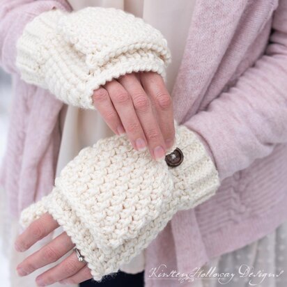 Double Seed Stitch Convertible Mittens