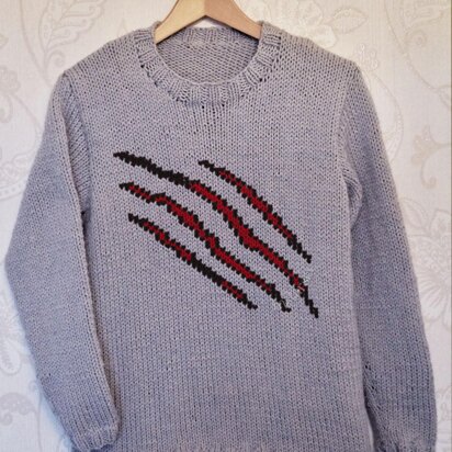 Intarsia - Claw Slashes Chart - Adults Sweater