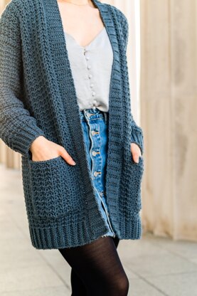 Midnight Waffle Cardigan