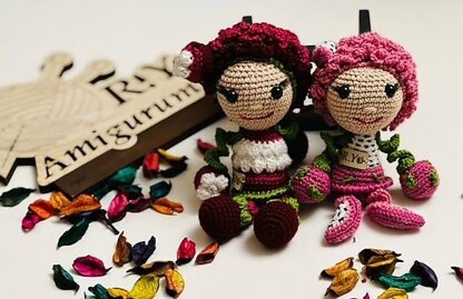 Amigurumi Exotic fruits keychain