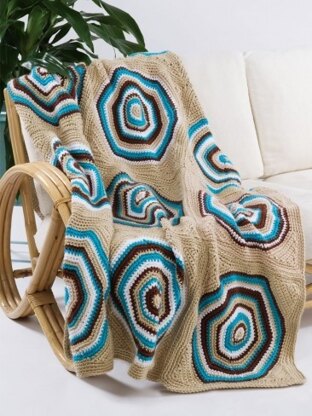 Retro Circle Throw in Caron Simply Soft - Downloadable PDF