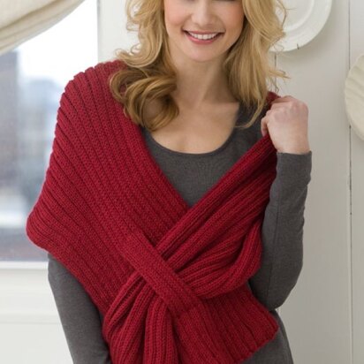 Ribbed Slit Shawl in Red Heart Soft Solids - WR2158