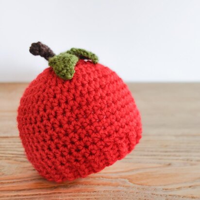 021- Crochet apple baby hat