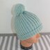 Simple Aran Fishermans Rib Bobble Beanie Hat