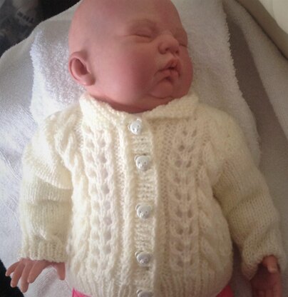 Cable and Lace baby cardigan