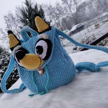 Bluе Нееlеr FАМILY crochet patterns, Bluе Dog - Backpack