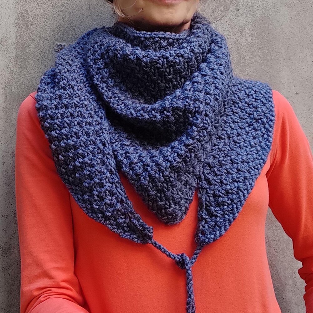 Easy Knitted Bandana Mossy Bandana Knitting Pattern By Dejana