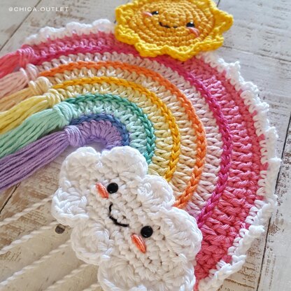 This is how I make a Giant Rainbow Wall Hanging with my Knitting