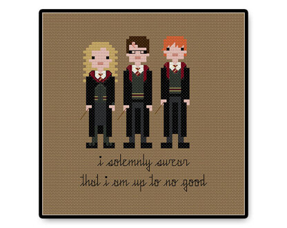 Harry, Ron, and Hermione - PDF Cross Stitch Pattern