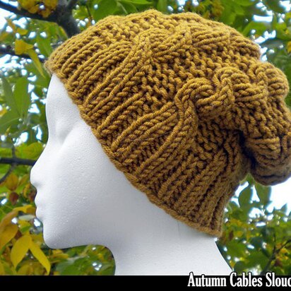 Autumn Cables Slouchy Hat