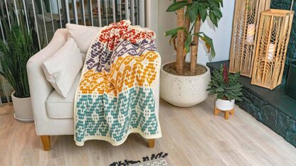 Waves Mosaic Crochet Blanket