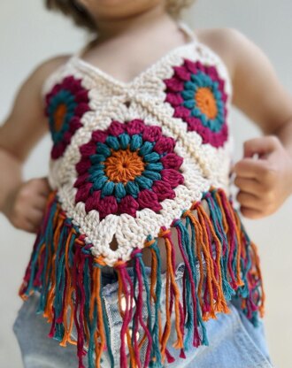 Granny Square Halter Top for Kids