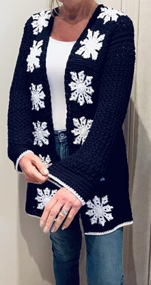 SNOWFLAKE CARDIGAN English USA & Dutch