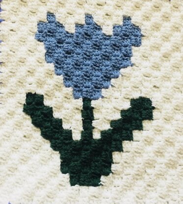 Blue Tulip Flower C2C Graphgan Square