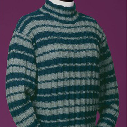 Vermont Fiber Designs 114 Striped Reverse Rib Mock Turtleneck PDF