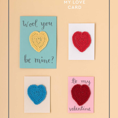 "My Love Card" - Crochet Pattern For Other in Paintbox Yarns Cotton DK