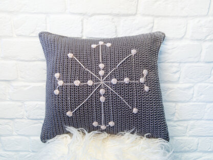 Snow Flake Cushion in Deramores Studio DK Acrylic - Downloadable PDF