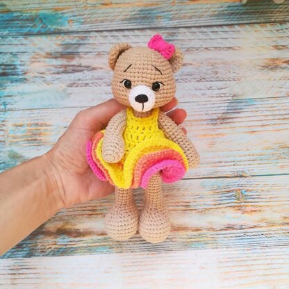 Monroe the bear in dress