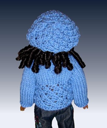 Doll Sweater and Slouchy Hat. Fits American Girl, 18 inch. Gotz, PDF, AG, 043