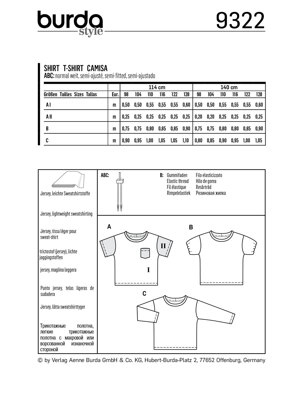 Burda Style Child's Top BX09322BURDA - Paper Pattern, Size 3-8