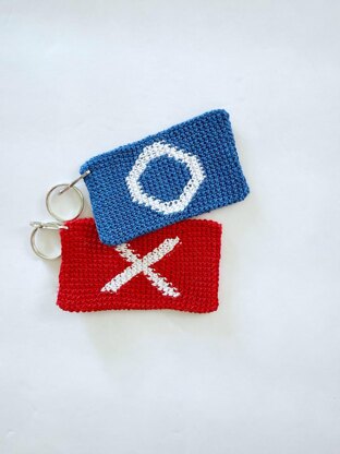Red X Blue O keychain Squid Game inspired