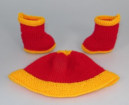 Anyone for Polo? Baby Hat and Booties Set