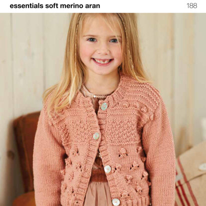 Crop & Long Bobble Texture Cardies in Rico Essentials Soft Merino Aran - 188