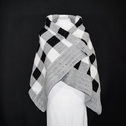 Black and white plaid Wrap