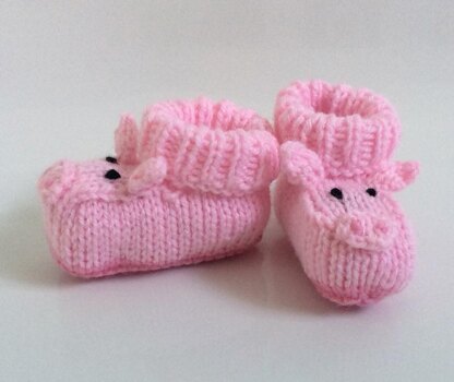 Pig baby booties
