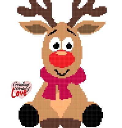 Reindeer Red Nose Stitch Graphgan