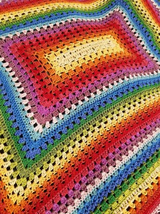 Squared Rainbow Baby Blanket