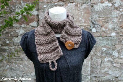 Taupe skinny button scarf
