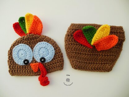 Turkey Baby Hat and Diaper Cover
