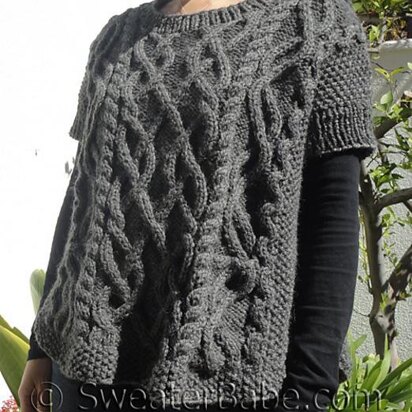 #146 Cable-y Goodness Poncho Sweater