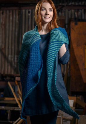 Two-Colour Asymmetrical Shawl in The Fibre Co. Road to China Lace - Downloadable PDF