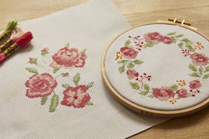 DMC Mindful Making: The Tranquil Rose Cross Stitch Duo Kit