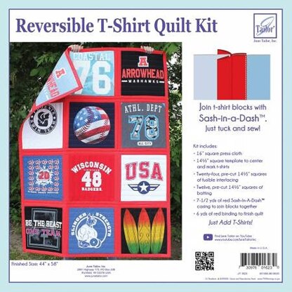 June Tailor Inc Reversible T-Shirt Quilt Kit Sash-In-A-Dash - Red