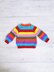 Baby Rainbow stripe top down jumper PDF knitting pattern, 0-2 years