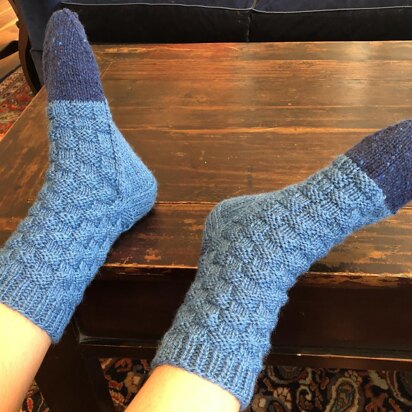 40 Stitch Worsted Basketweave Socks